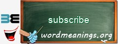 WordMeaning blackboard for subscribe